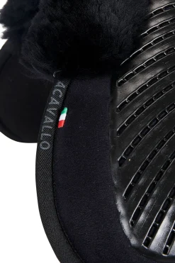 Acavallo Close Contact Gel & Memory Foam halvpad med saueskinn