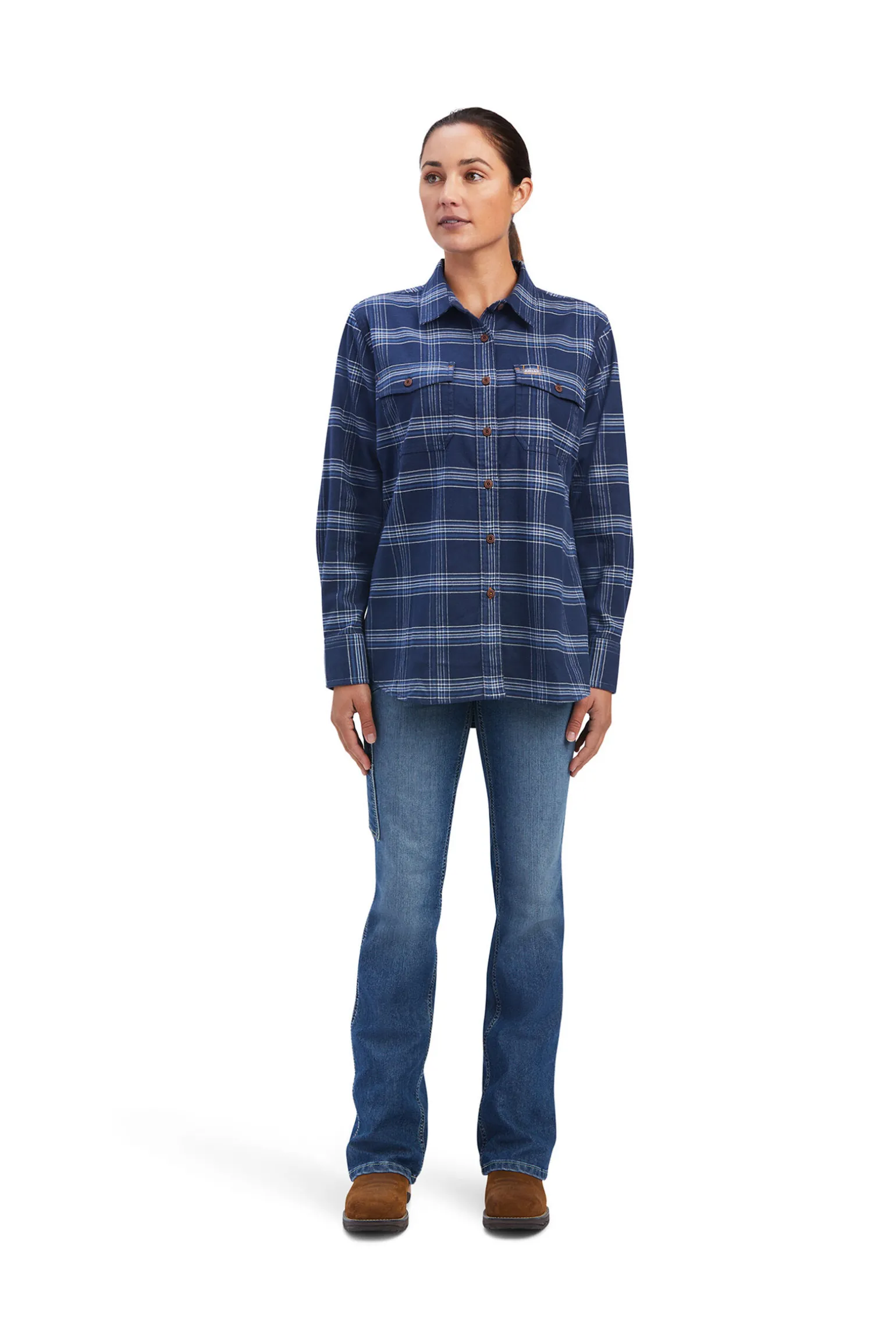 Ariat Rebar Flannel DuraStretch langermet arbeidsskjorte til dame