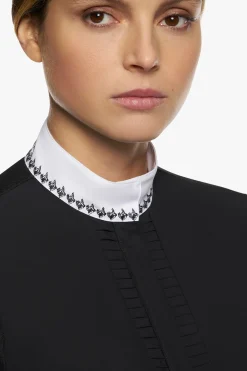 Cavalleria Toscana stevneskjorte med lange ermer og folder for kvinner