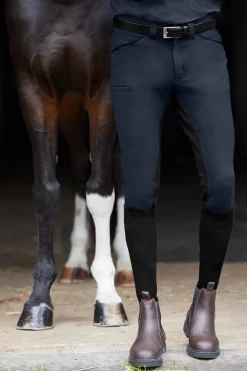 ELT Matteo Classic helforsterkede ridebukser for menn med fullsete i kunstskinn