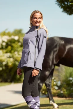 Horze Ayla ride-regnjakke med glidelås til dame