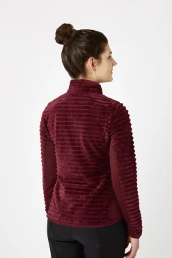 Horze Della stripete ridejakke i fleece til dame