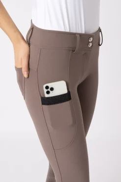 Horze helforsterkede ridebukser med silikon, høyt liv og telefonlomme, dame