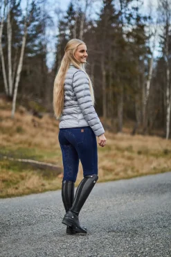 Horze Kacy helforsterket denim thermo ridebukse, dame