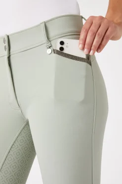 Horze Ridebukser, lommer med mikrokrystaller, høyt liv, helforsterket med silikon, dame