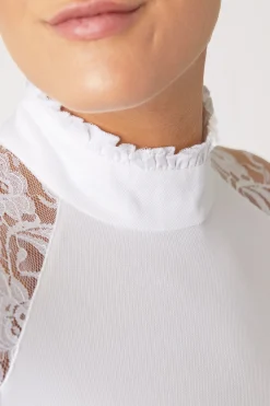 Horze Sylvie langermet stevneskjorte med blonder, dame